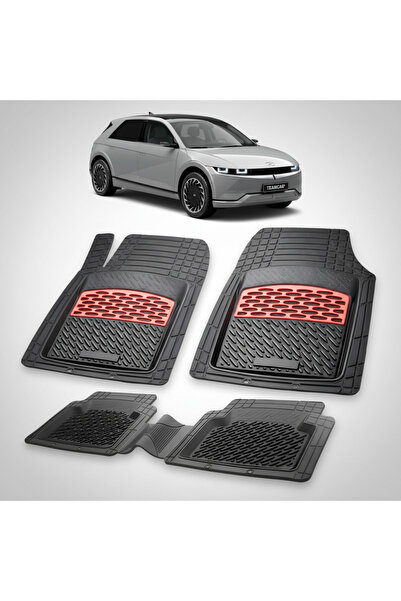 TEAMCAR Hyundai IONIQ 5 (NE) 2021 Πατάκια δαπέδου από καουτσούκ - Κόκκινο