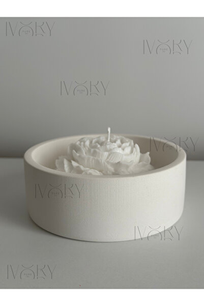 ivorypure.co Şakayık Dekoratif Beton Mum