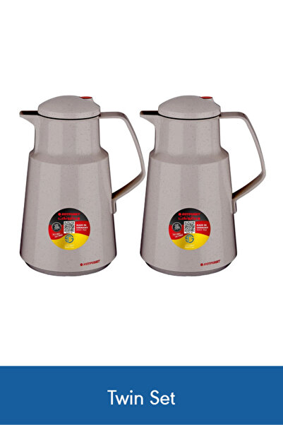 ROTPUNKT ترمس فاخر سعة 1 لتر، عبوة مزدوجة، لون بيج - يحافظ على المشروبات ساخن...