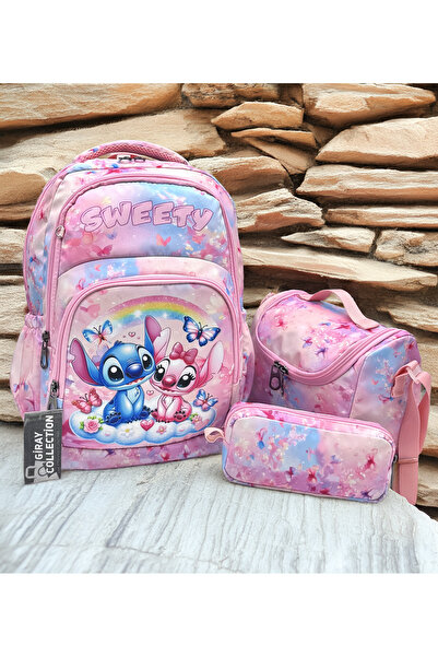 MegiHero Girl's First School Bag Set of 3 Primary School Bag with Character P...