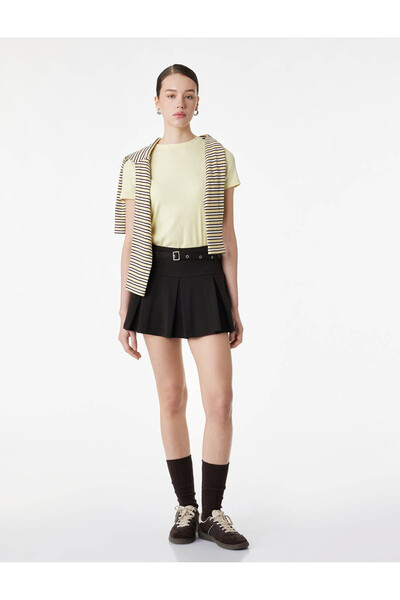 Koton Cotton Slim Fit Short Sleeve Crew Neck T-Shirt with Embroidery Detail C...