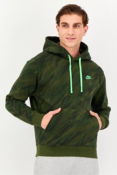 Nike هودي رجالي رياضي بأكمام طويلة بنمط مموه، متعدد الألوان، مناسب للأنشطة ال...