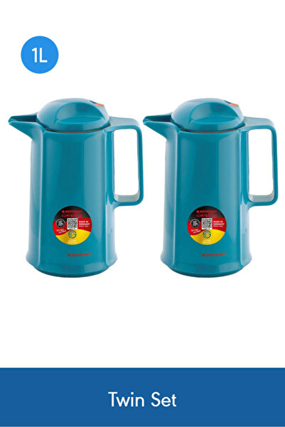ROTPUNKT Premium 1L Thermos Double Pack Blue – 24h Hot / 36h Cold