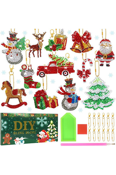 gudotra Ornamente multicolore pentru decorarea bradului de sărbători cu Diamo...