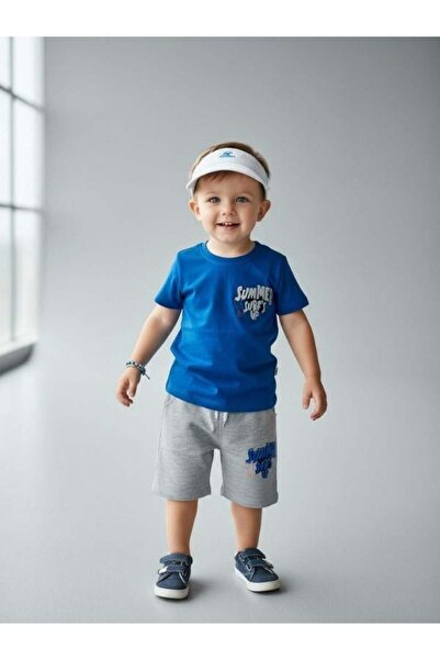 Zekids Σετ βαμβακερό σορτς με στάμπα στην πλάτη για αγόρια για το καλοκαίρι