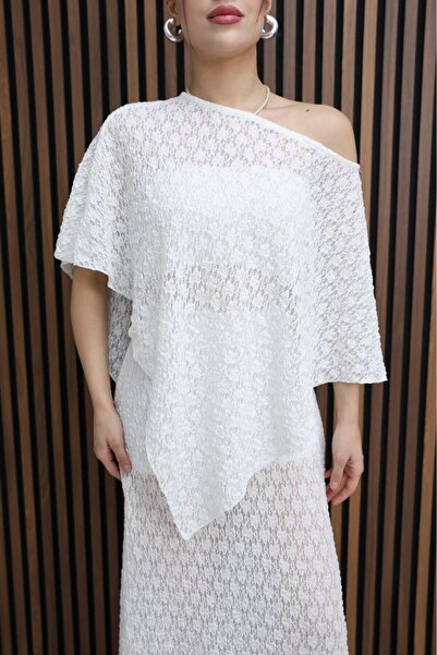 02Lady Fashion Lace Skirt with Shorts Top-Down Set