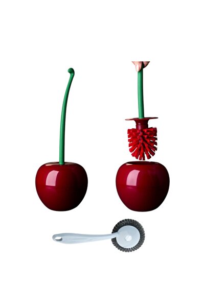 OEM Toilet brush with cherry-shaped holder, ABS, non-slip handle, 2PCS, 38x13...