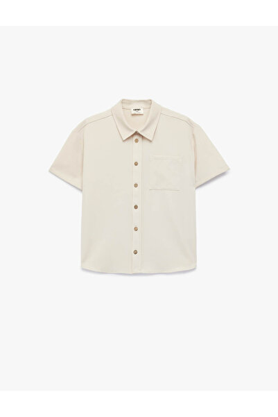Koton Cămașă cu mânecă scurtă Guler supradimensionat basic Cămașă