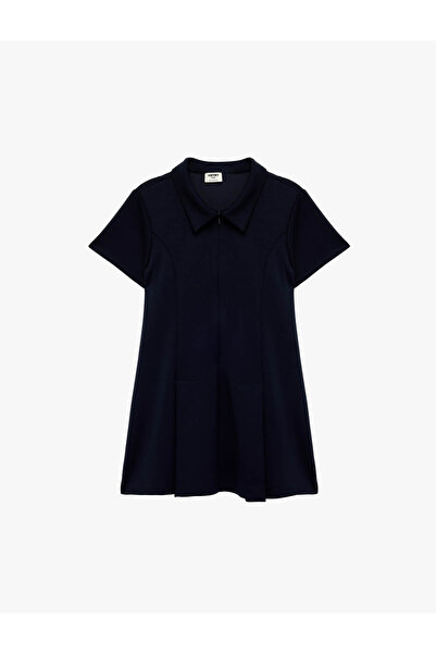 Koton Rochie cu guler tip cămașă, cu mânecă scurtă, din amestec de viscoză, c...