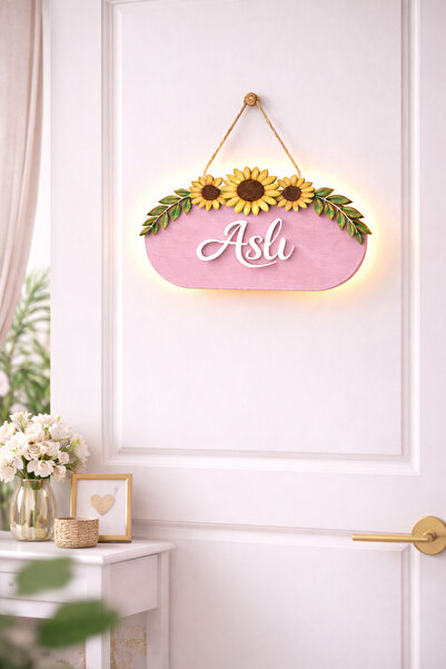 Lazer X Design İsme Özel LEDLİ Bebek Ve Çocuk Odası Ahşap Kapı ve Duvar Süsü ...