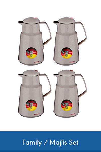 ROTPUNKT Premium 1L Thermos 4-Piece Set Beige – 24h Hot / 36h Cold