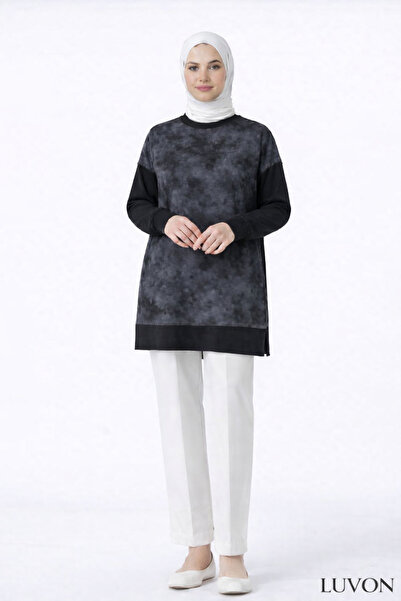 LUVON zarafet güvenle başlar Black Silk Cupra Slit Mercerized Women's Knitwea...