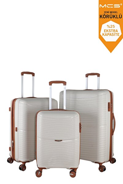 MÇS 379 KÖRÜKLÜ KIRILMAZ POLİPROPİLEN 3 LÜ SET VALİZ