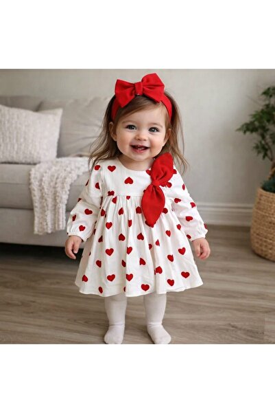 SİSİ Cotton Heart Themed 2-Piece Dress