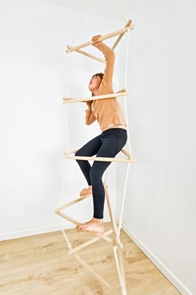 Bundera Üçgen Tırmanma Kulesi 5 Basamak Büyük Çocuk İp Tırmanma Merdiveni Akr...