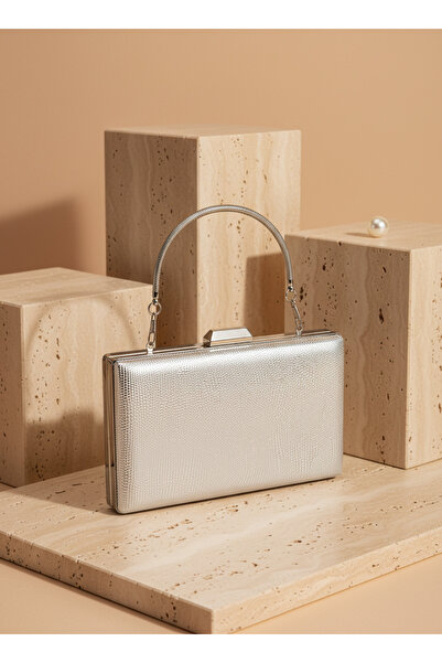 Biçanta Silver Color Snake Shell Pattern Chain Strap Women Evening Dress Bag ...