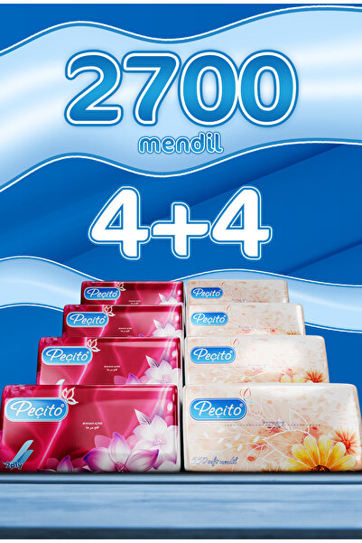 Peçito 2700 منديل عملي مزدوج الطبقات للاستخدام اليومي (4 قطع) × (275 منديل) و...