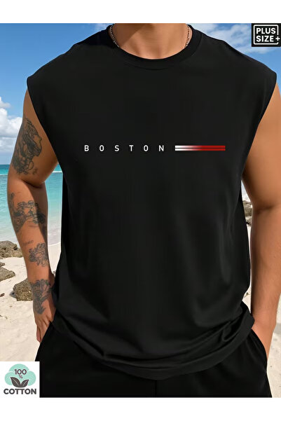 CLASSY.MODA Limited Edition Design Raw Denim Themed Relaxed Fit Sleeveless T-...