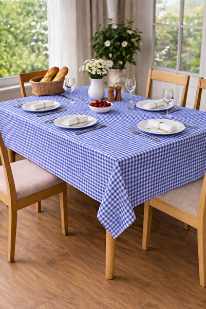ZEYNO HOME TEKSTİL Pötikareli Masa Örtüsü %100 Pamuk, Dertsiz, Çok Amaçlı Kul...