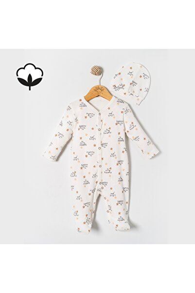 Overdo %100 Pamuklu Unisex Bebek Çıtçıtlı Patikli Tulum 0-3 / 3-6 / 6-9 Ay