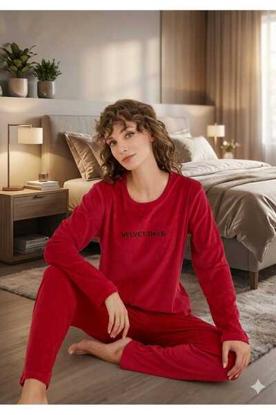 Funny Life ΓΥΝΑΙΚΕΙΟ ΣΕΤ ΠΙΤΖΑΜΑΣ ΒΕΛΟΥΔΙΝΟ ΧΡΩΜΑ ΚΟΚΚΙΝΟ - ΣΟΥΠΕΡ ΠΟΙΟΤΗΤΑ