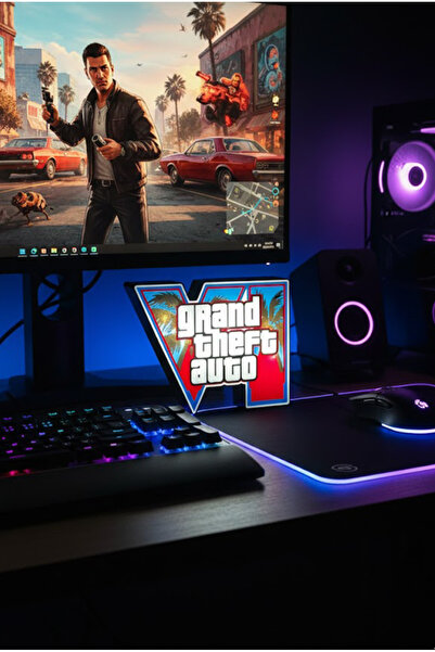 Shaddshop Gta 6 Aydınlatmalı Dekoratif Işıklı Tablo (ADAPTÖR DAHİL)