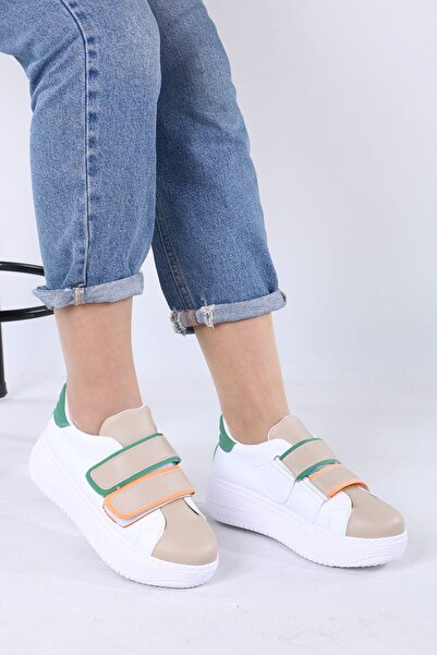 sefayol Bellamy Multi Matte Leather Velcro Women's Sports Shoes