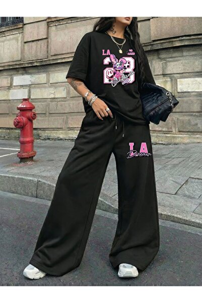 macklin Women's La Dream 23 Printed Oversized T-Shirt and Baggy Sweatpants - ...