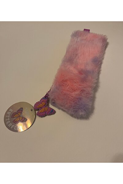 Mıquelrıus Plush Fluffy Butterfly Pencil Bag
