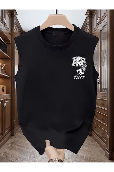 CLASSY.MODA Men's Sports and Casual Stylish Printed Cotton Fabric Black Fitne...