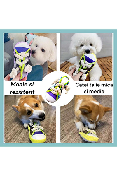 OEM Jucarie catei talie medie si mica, forma adidas moale, siret si sunet, ma...