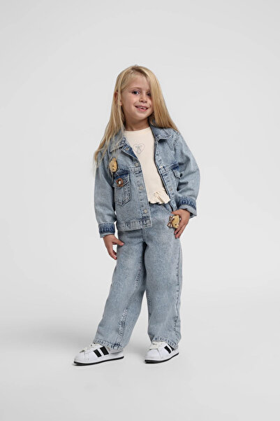 Escabel طقم من 3 قطع يتكون من 1-4 دمى دببة وتنورة جينز باللون الأزرق