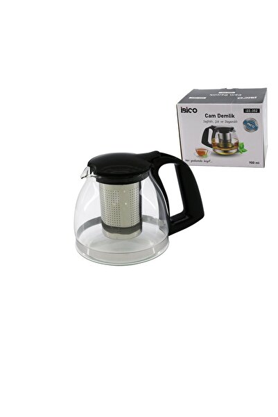 Go İthalat 900ml Glass Teapot with Steel Strainer - Plastic Handle - Lid - Ch...