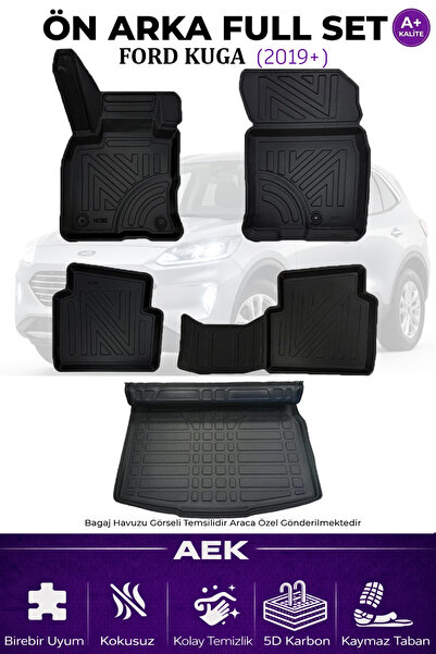 AEK Modern FORD KUGA 2019+ 5D KARBON PASPAS TAKIMI +3D PVC BAGAJ HAVUZU SET