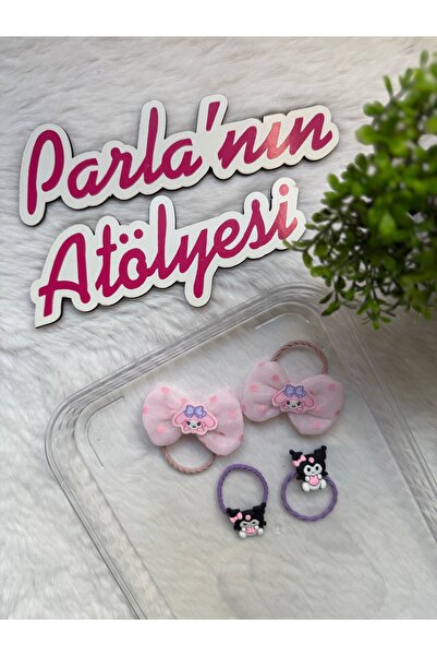 SOFT 4’lü Kromili kız çocuk ve kız bebek saç lastiği seti