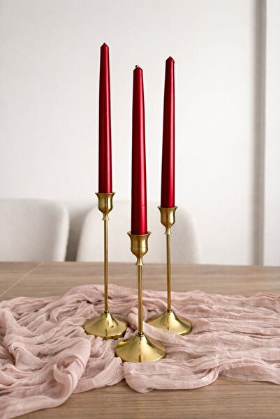 Yellow Home Bordo Şamdan MUM 3 Adet