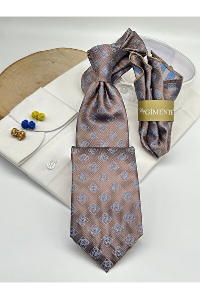Gutiero Cravată clasică batistă cu model maro