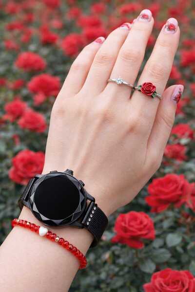 loreans Mıknatıslı Hasır Kordon tuşlu Dijital kadın saat bilezik+kutu hediye