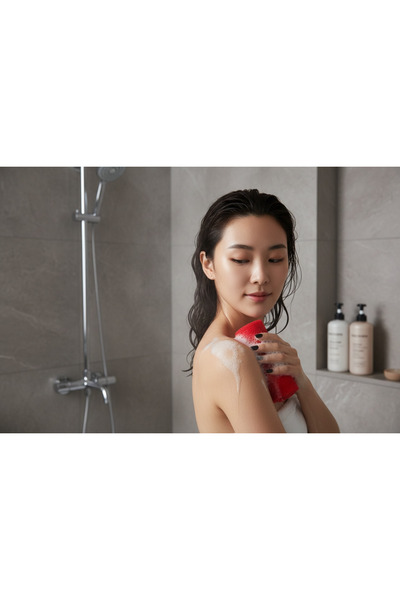 Haneliya Korean Shower Loofah – Exfoliating Effect (Red)