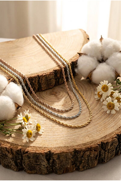 LYKOS الصلب مزيج اللون تويست سلسلة نموذج قلادة المرأة