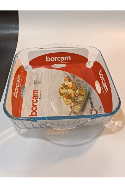 ozbience Orta Boy Kare Borcam Tepsi, Fırın İçin Dayanıklı ve Şık Tasarım