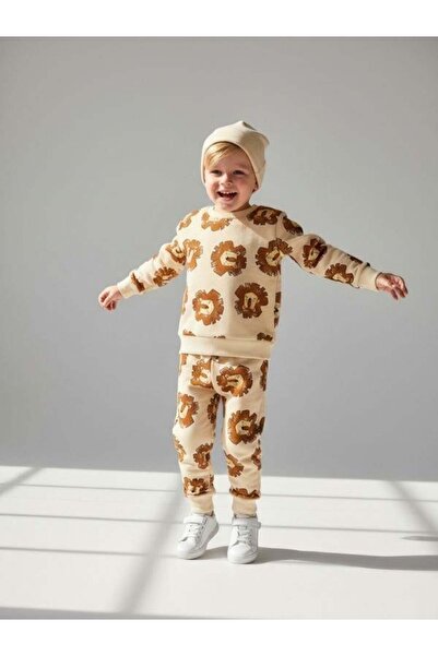 Zekids Set de trening pentru băieți din bumbac cu imprimeu leu