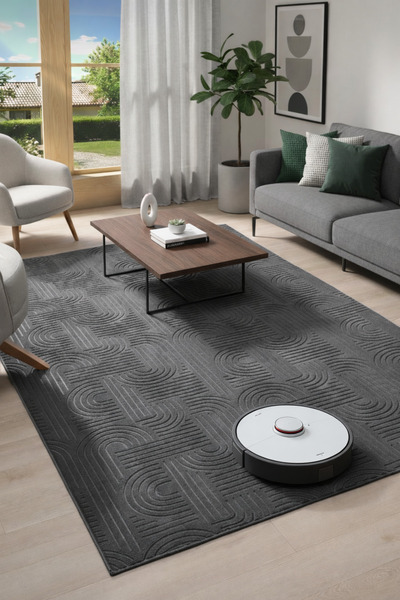Babil Home Yolluk Halı 3017 Antrasit Kaymaz Taban Yıkanabilir Leke Tutmaz Özel Ölçü Koridor Halısı