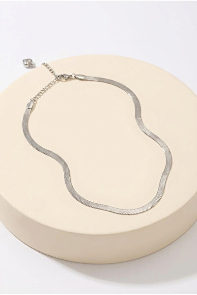 LYKOS Steel Silver Color 45 cm Italian Chain Model Women's Necklace