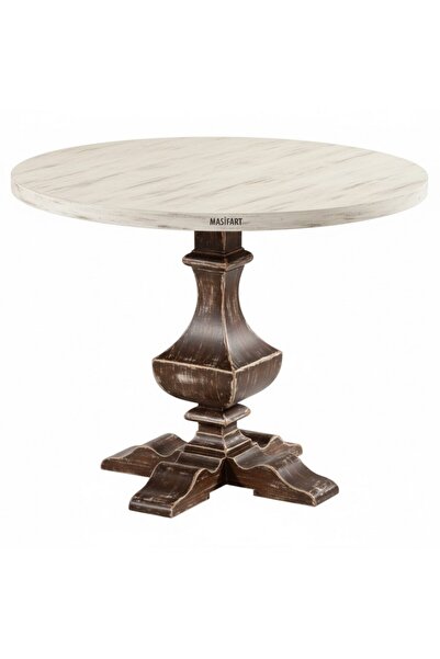 Masifart Lucjan 120 cm Kesme Yuvarlak Yemek Masası