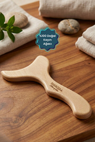 Madetoll %100 Doğal Ahşap Masaj Aleti, Lenf Drenaj & Selülit Masajı