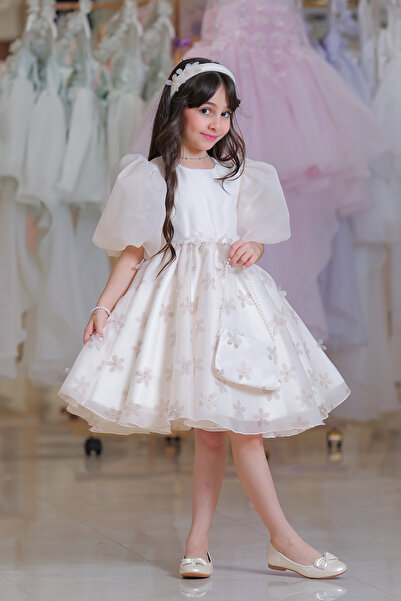 Alesayi_kids Turkish organza dress with bag and headband, sizes 3-8 years