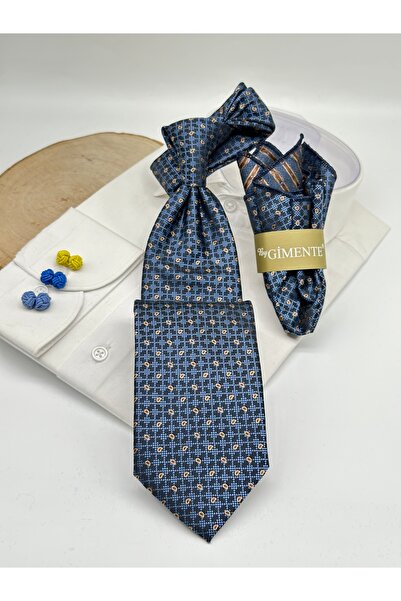 Gutiero Тъмносин кърпичка с мотиви Класическа вратовръзка