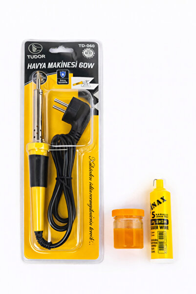 TUDOR Sarı 60W Havya Makinesi + Lehim Teli ve Lehim Pastası Seti | Lehimleme ...