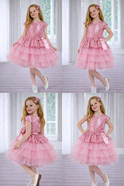 ENDESTORE 23 Nisan Kız Çocuk pul payet Elbise